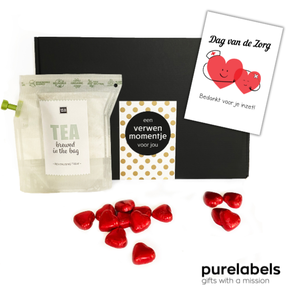 Cadeaupakketje thee en chocola | Verwenmomentje | Brievenbusgeschikt